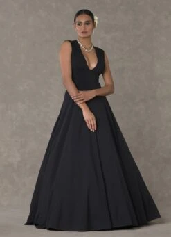 Black Chand Gown Set -Charmers Shop msb231083