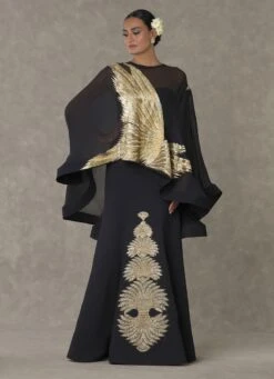 Black SonChidiya Cape Set