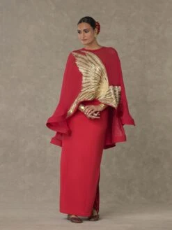 Red Son-Chidiya Gown Set