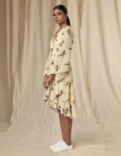 Mid- Length Wrap Dress -Charmers Shop mss230153