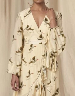 Mid- Length Wrap Dress -Charmers Shop mss230154