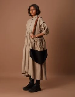 Beige Tiered Shirt Dress 9 Beige Tiered Shirt Dress -Charmers Shop mttieredshirtdressawbeige3