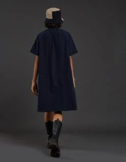 Navy Blue Tora Dress -Charmers Shop mttoradressawnavyblue3