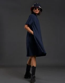 Navy Blue Tora Dress -Charmers Shop mttoradressawnavyblueb