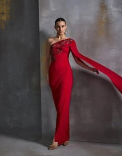 Autumn Fern One Off Sholder Gown -Charmers Shop njg1073