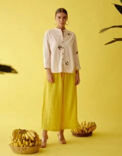 Cream Hand Embroidered Chilli Applique Top