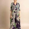 Aubergine Print On Crepe Sash Kaftan Jumpsuit -Charmers Shop nkrs23024abgani1