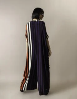 Aubergine & Tangerine Stripes Print On Crepe Kaftan Jumpsuit 9 Aubergine & Tangerine Stripes Print On Crepe Kaftan Jumpsuit -Charmers Shop nkrs2434abgtngb