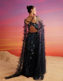 Navy Blue Jimena Gown -Charmers Shop nss5582b