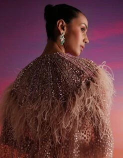 Salmon Pink María Cape & Jumpsuit -Charmers Shop nss55854