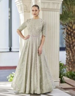 Frost Blue Embroidered Gown