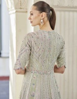 Frost Blue Embroidered Gown -Charmers Shop osg0514