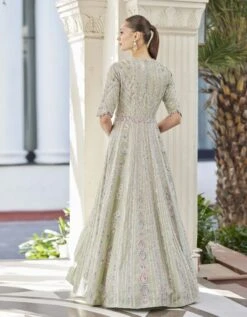 Frost Blue Embroidered Gown -Charmers Shop osg051b