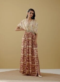 Buttercup Printed Waist Belt Dress -Charmers Shop pb13 4