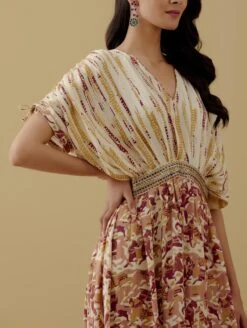 Buttercup Printed Waist Belt Dress -Charmers Shop pb13 5