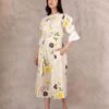 Hand Block Floral Jumpsuit In Linen -Charmers Shop pf22jm291