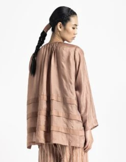 Champagne Multi Pleat Top -Charmers Shop pf23t033