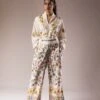 Full Handpainted Jumpsuit On Ivory Silk Chanderi -Charmers Shop ppss2524231