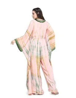 Pink And Green Shibori Embroidered Jumpsuit -Charmers Shop pss2477b