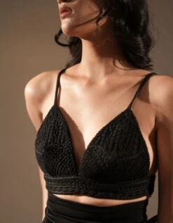 Bralette With Cosmic Threadwork Embellishment -Charmers Shop qutrs240473