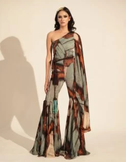 Powder Blue Butterfly Print Jumpsuit