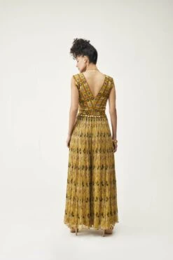 Mustard Yellow Cotton Silk Jumpsuit -Charmers Shop rjs636b