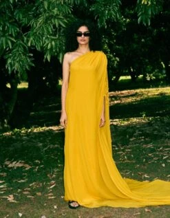 Yellow Felicia One Shoulder Dress