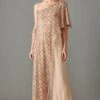 Beige Carpet Lana Cape With Jumpsuit -Charmers Shop rr184681
