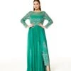 Adah Aqua Green Gown With Pant