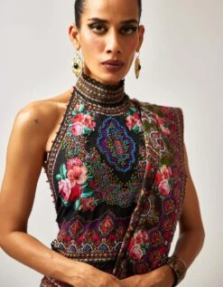 Black & Gold Mon Amour Halter Top -Charmers Shop rr32321top3