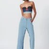 Blue Denim Two Tone High Waist Jeans -Charmers Shop s3092mrjeans1