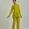 Lime Autumn Field Silk Vekvet Top -Charmers Shop saivr006ahvellm1