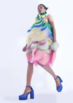 Multicolor Layered Short Dress -Charmers Shop sbsh0012