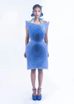 Ribbon Embroidery Structure Short Dress