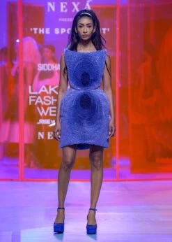 Ribbon Embroidery Structure Short Dress -Charmers Shop sbsh0023