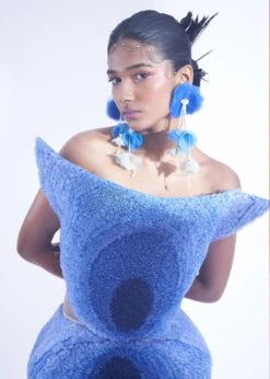 Ribbon Embroidery Structure Short Dress -Charmers Shop sbsh0024