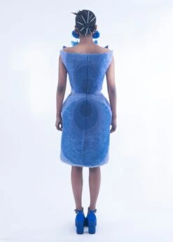 Ribbon Embroidery Structure Short Dress -Charmers Shop sbsh002b