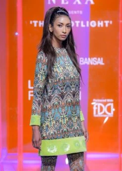 Butterfly Jacquard Woven A Line Dress With Embellishment -Charmers Shop sbsh0473