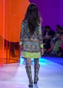 Butterfly Jacquard Woven A Line Dress With Embellishment -Charmers Shop sbsh047b