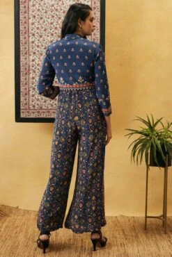 Zahra Printed Jumpsuit With Jacket -Charmers Shop sp3638b