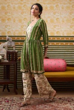 Mehr Printed Jumpsuit With Embllished Top -Charmers Shop sp41043