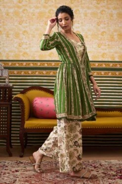 Mehr Printed Jumpsuit With Embllished Top -Charmers Shop sp41044