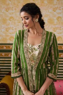 Mehr Printed Jumpsuit With Embllished Top -Charmers Shop sp41045