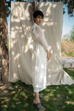 Ivory Eden Printed And Embroidered Jumpsuit With Jacket -Charmers Shop ss22jj13