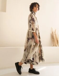 Scattered Petals Organza Throw On With Overlap Dress -Charmers Shop ss23jd33