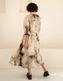 Scattered Petals Organza Throw On With Overlap Dress -Charmers Shop ss23jd3b