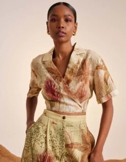 Wood Overlap Crop Top -Charmers Shop ss23ocpwod5