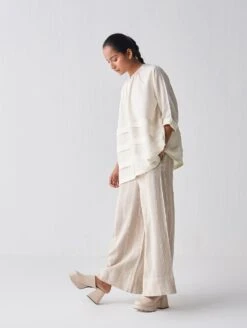 Ivory Multi-Pleat Top -Charmers Shop ss23t032