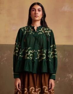 Indigo Emerald Spiral Tier Top -Charmers Shop ss24trties2