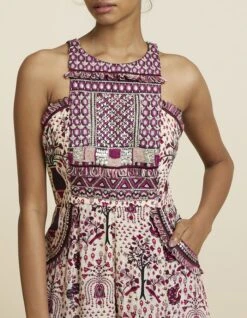 Safar Merlot Jaal Print Yoke Style Jumpsuit -Charmers Shop svalfw23k31f5 1